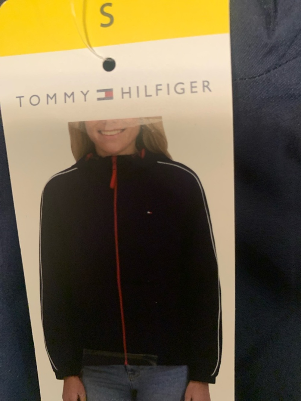 Tommy Hilfiger Navy bomber Jacket with Red Zipper